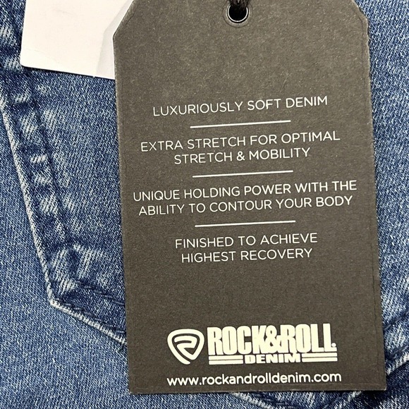 Rock & Roll Denim Jeans Women’s Size 29X32 Two Tone Medium Wash Bell Bottom NWT - Picture 11 of 13